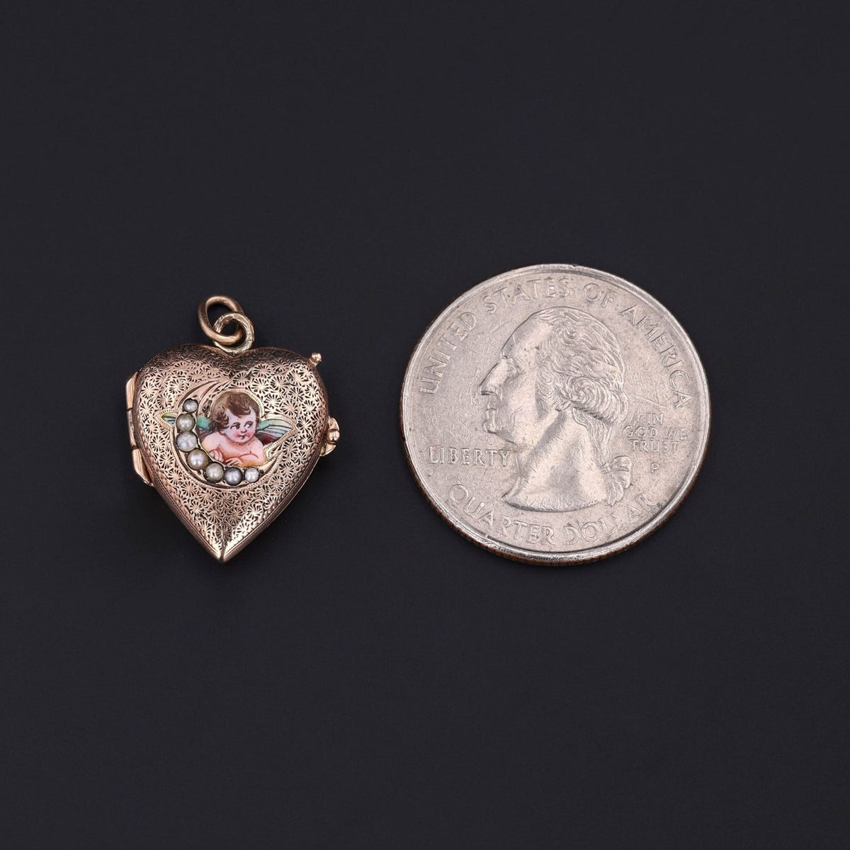 Antique Cherub Locket of Gold - Trademark Antiques