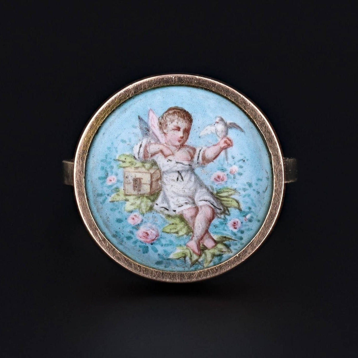 Antique Cherub Ring | 14k Gold Ring - Trademark Antiques