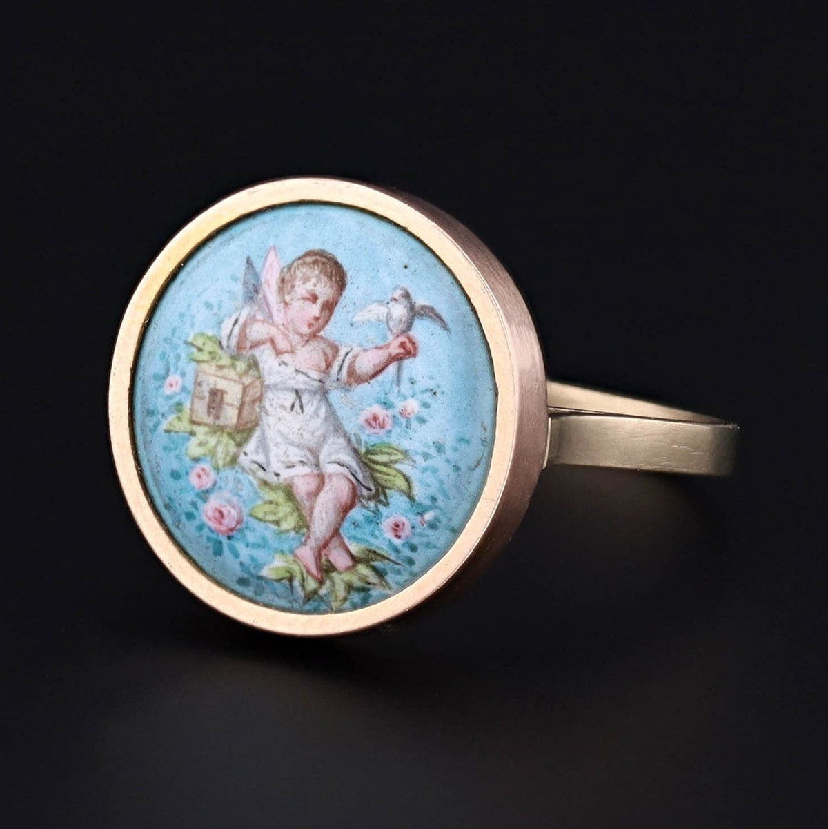 Antique Cherub Ring | 14k Gold Ring - Trademark Antiques