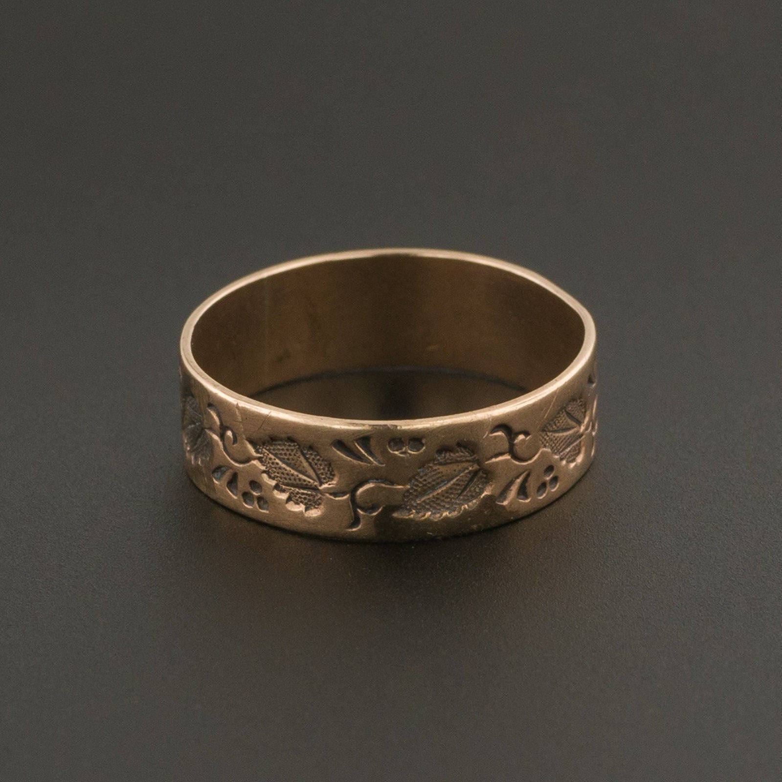 Antique Cigar Band Ring | 10k Rose Gold Band - Trademark Antiques