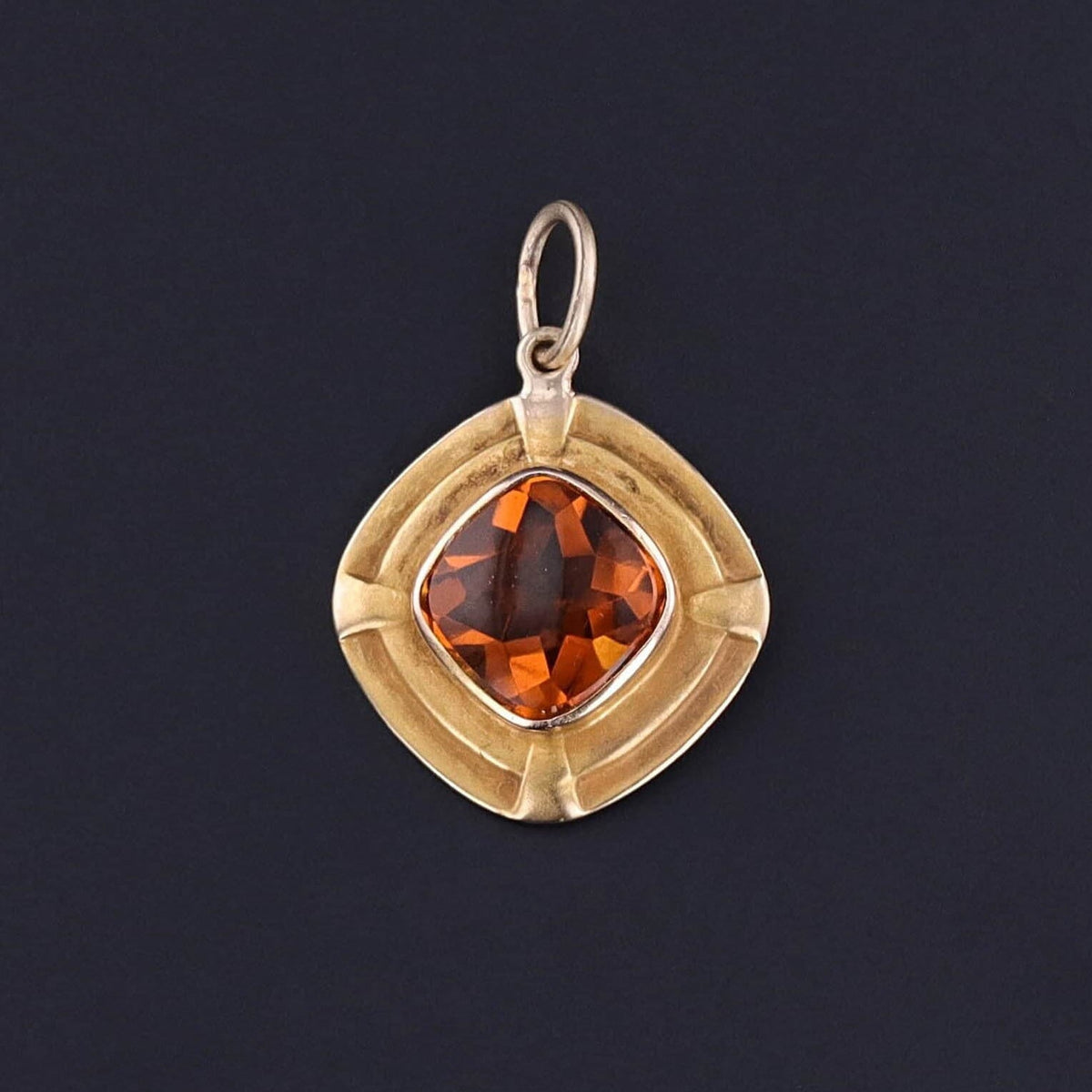 Antique Citrine Conversion Charm of 14k Gold - Trademark Antiques