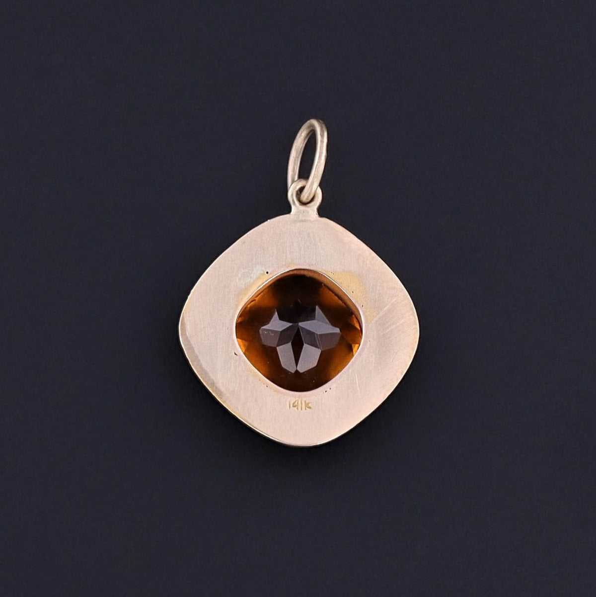 Antique Citrine Conversion Charm of 14k Gold - Trademark Antiques