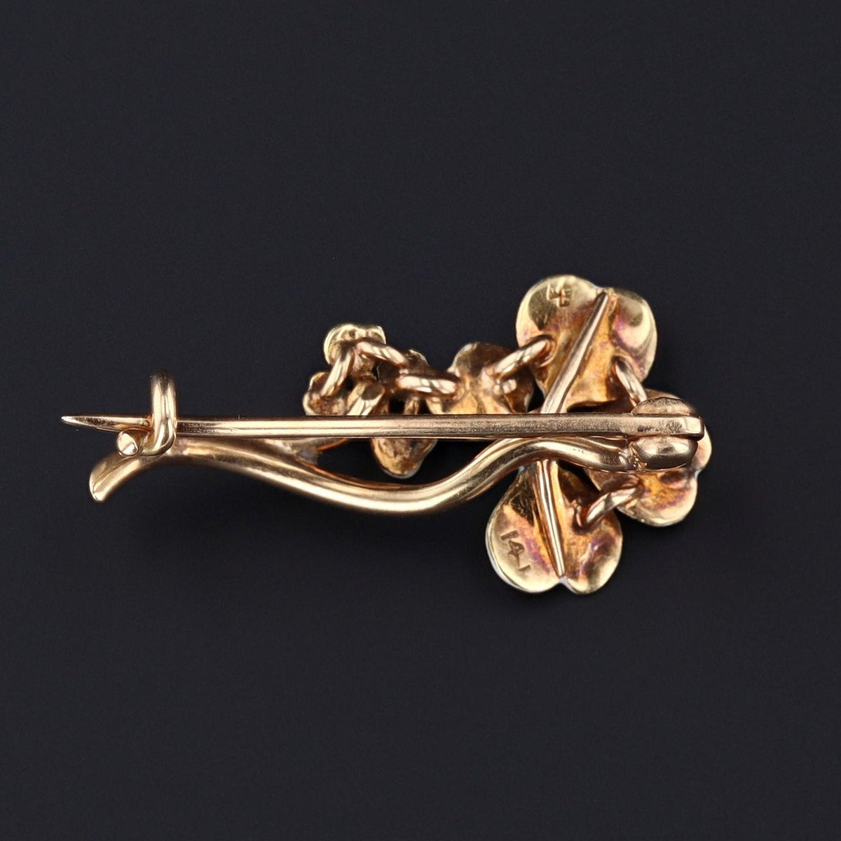 Antique Clover Brooch | Good Luck Charm - Trademark Antiques