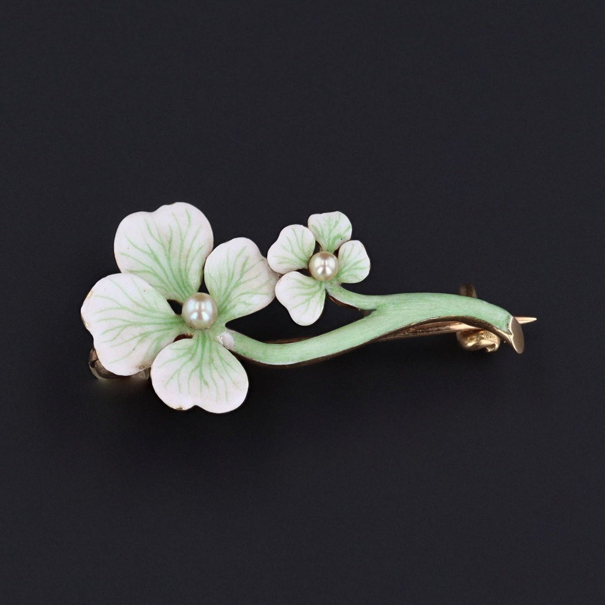 Antique Clover Brooch | Good Luck Charm - Trademark Antiques