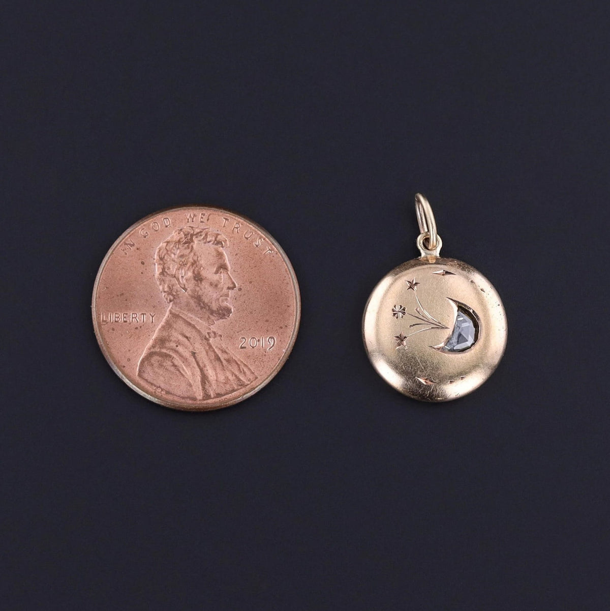 Antique Comet or Shooting Star Charm of 10k Gold - Trademark Antiques