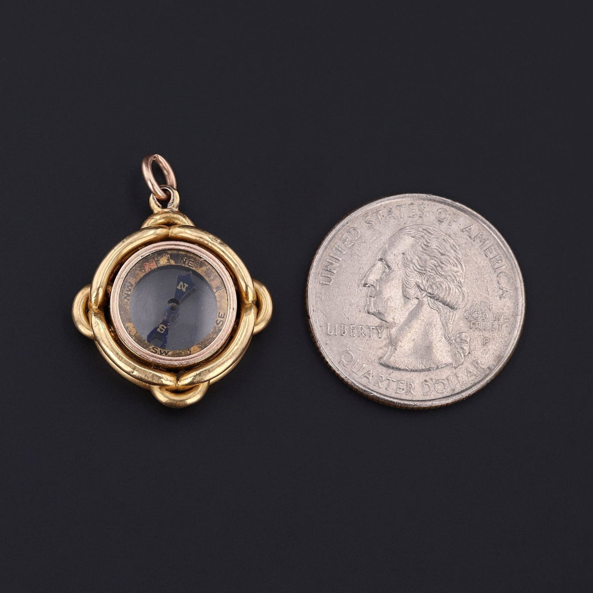 Antique Compass Pendant of 14k Gold - Trademark Antiques