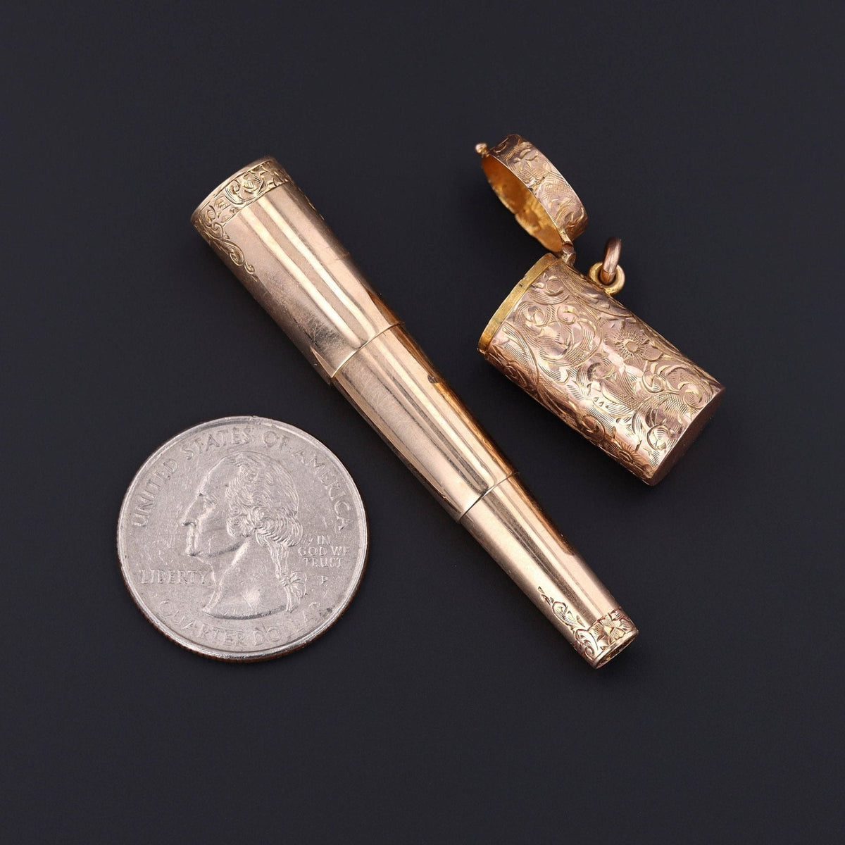 Antique Container Charm | Collapsible Cigarette Holder Charm Case - Trademark Antiques