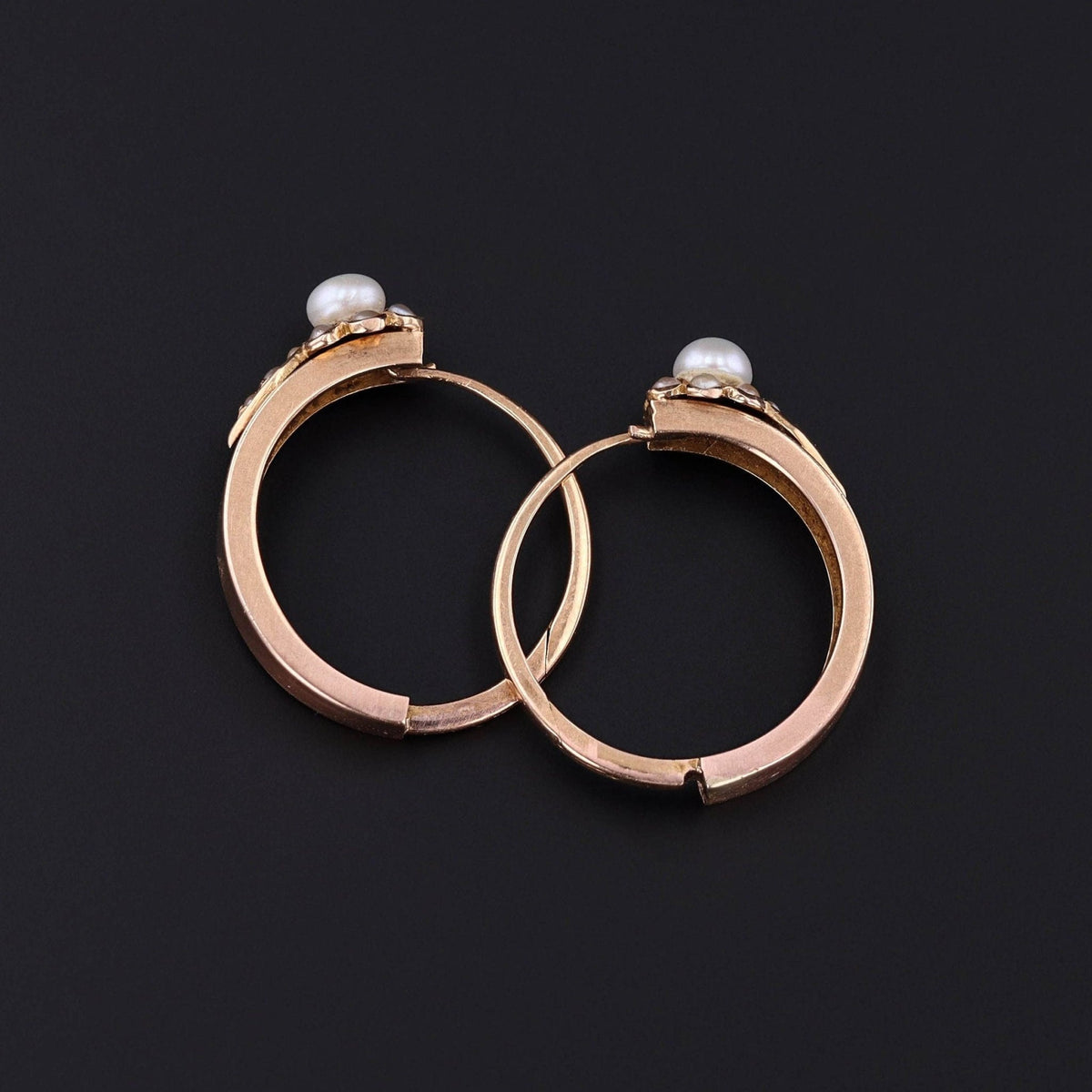 Antique Convertible Pearl Ring or Earrings of 14k Gold - Trademark Antiques