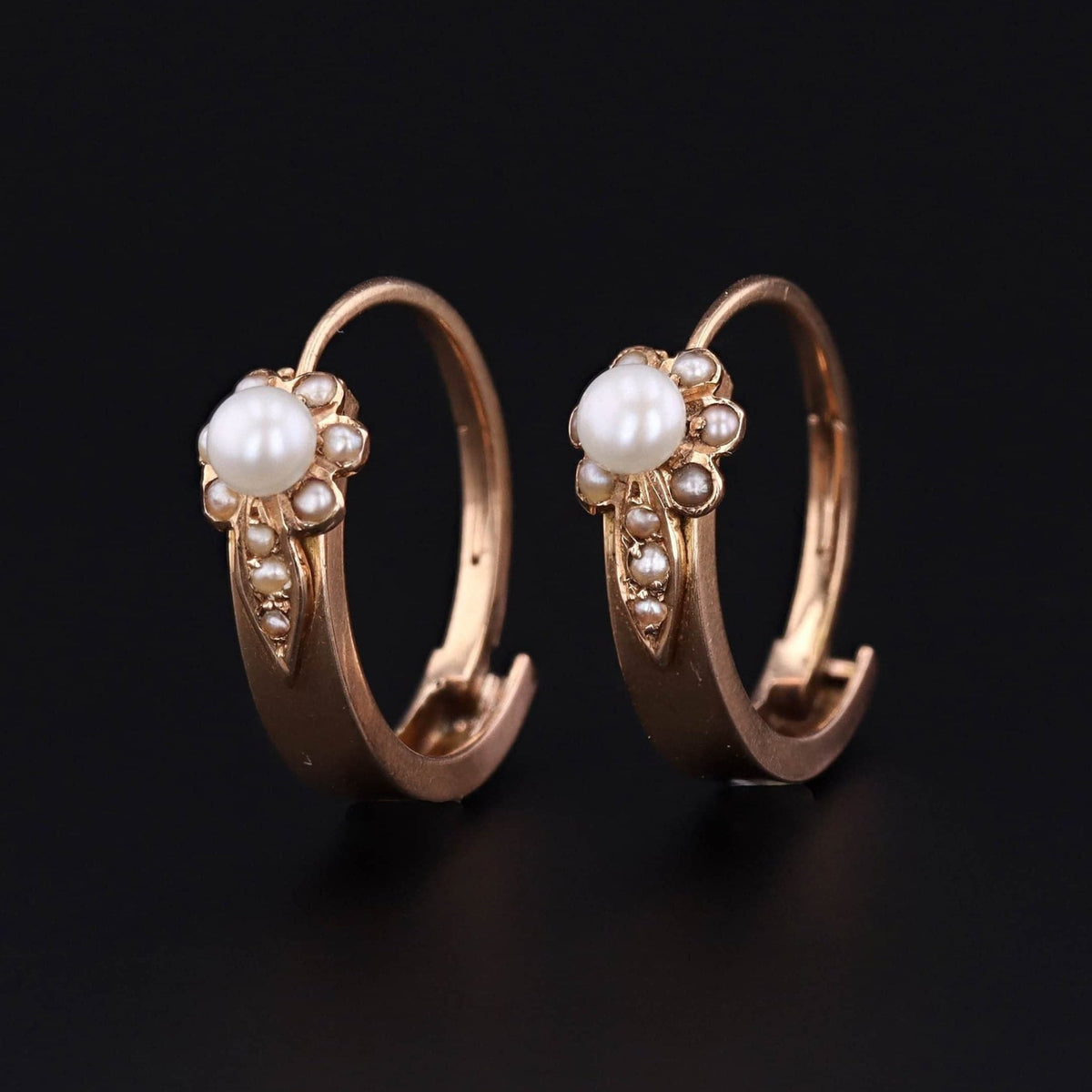 Antique Convertible Pearl Ring or Earrings of 14k Gold - Trademark Antiques