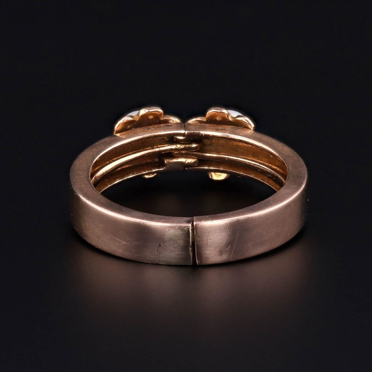 Antique Convertible Pearl Ring or Earrings of 14k Gold - Trademark Antiques