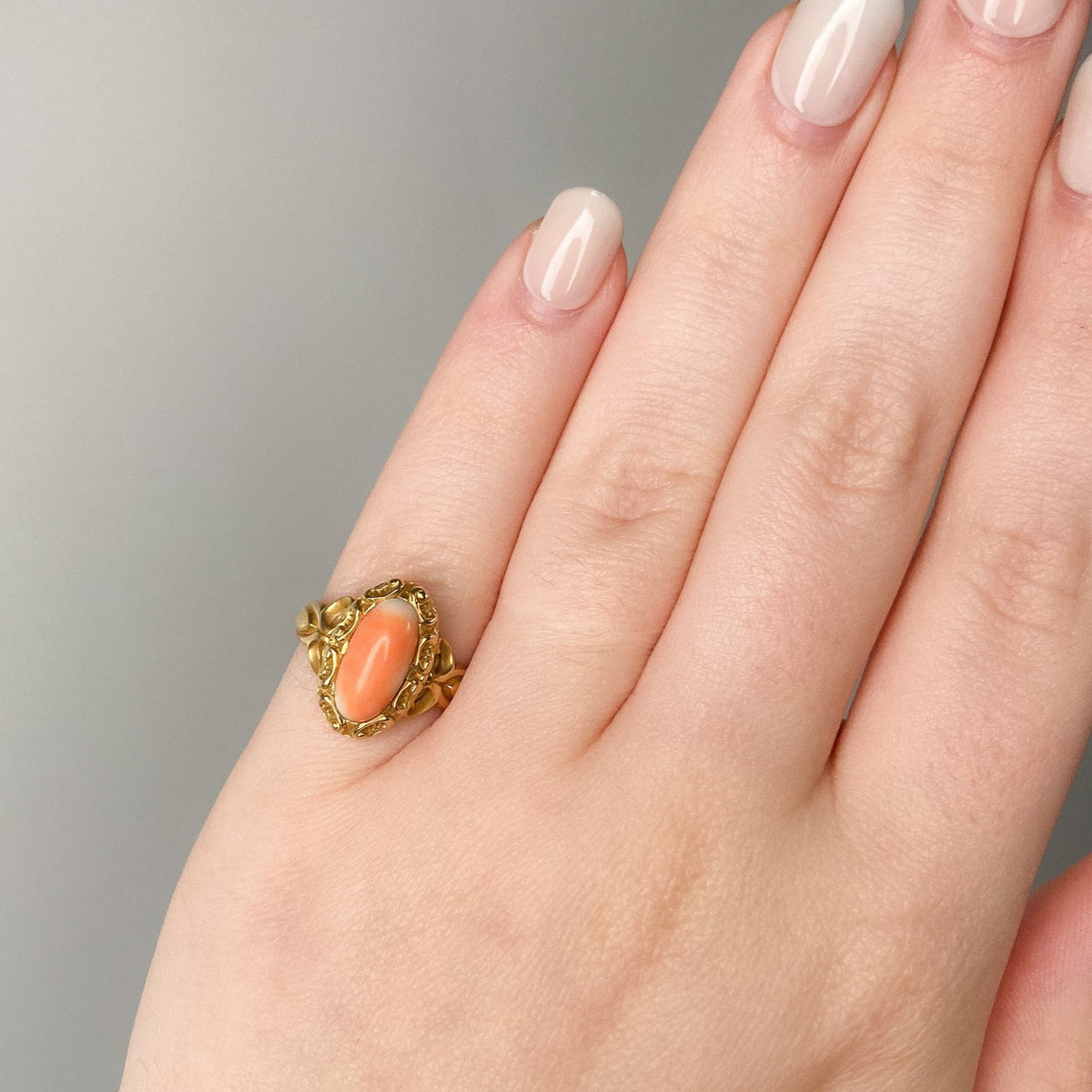 Antique Coral Ring of 14k Gold - Trademark Antiques