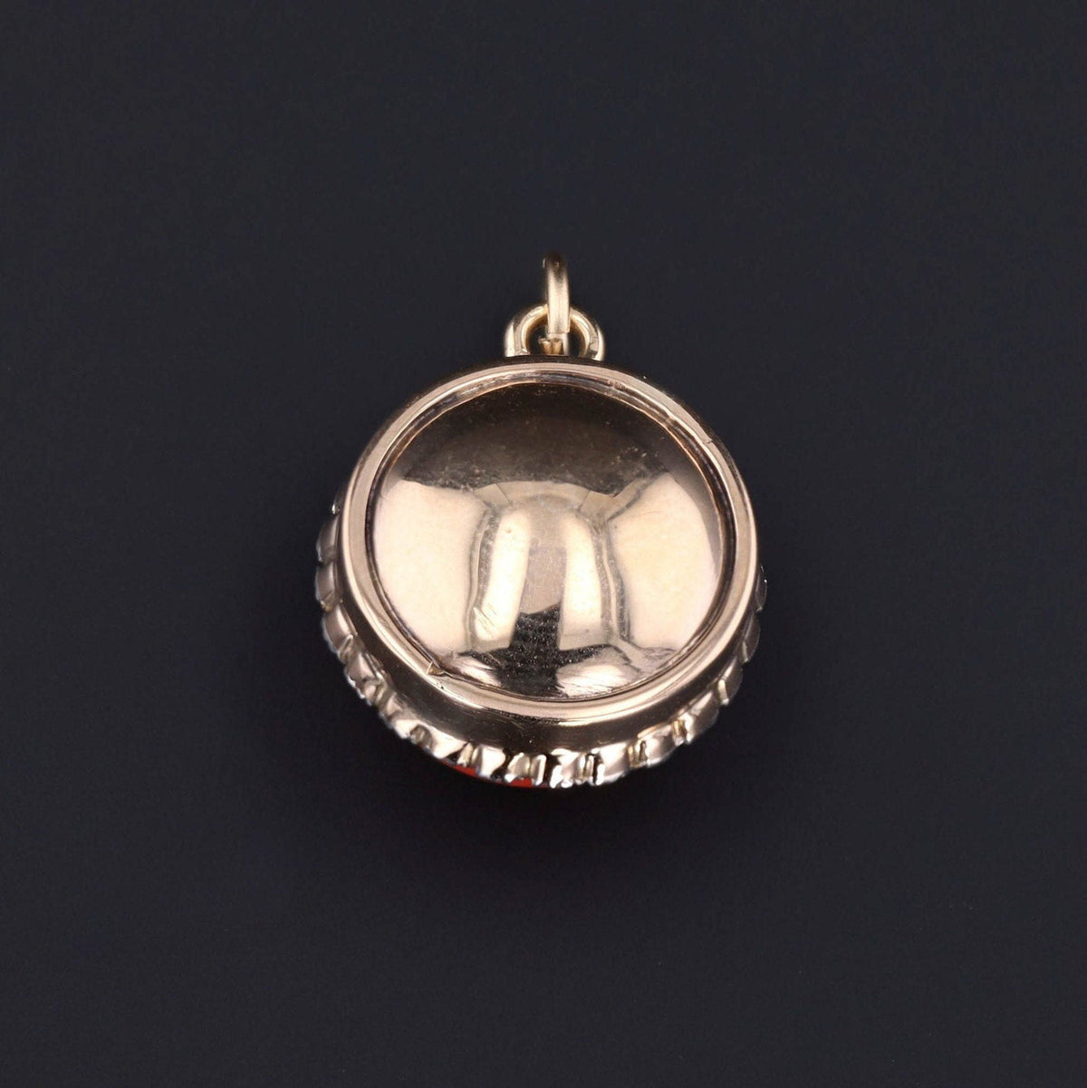 Antique Coral &amp; Rosecut Diamond Pendant | Antique Pendant - Trademark Antiques