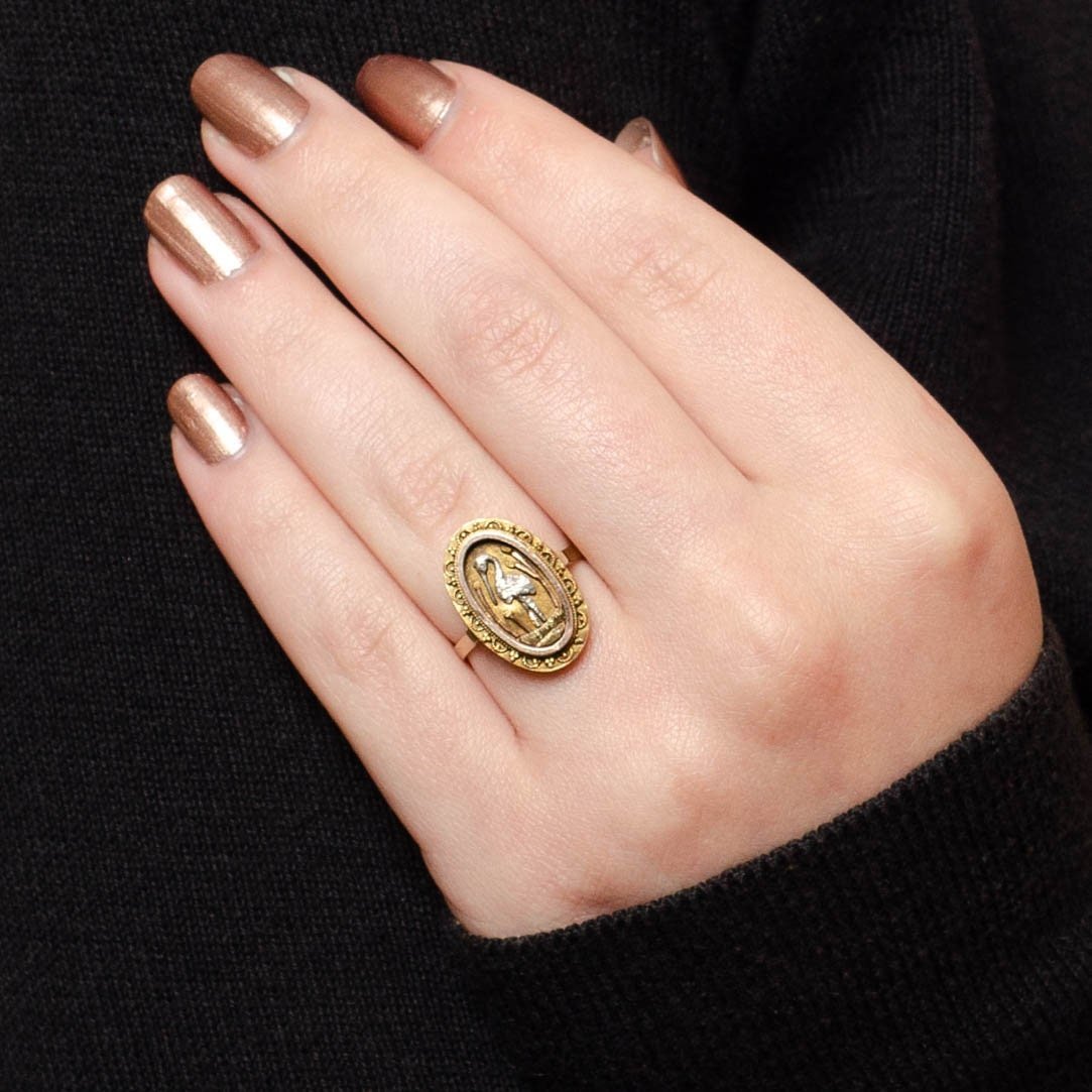Antique Crane Ring | Bird Ring - Trademark Antiques