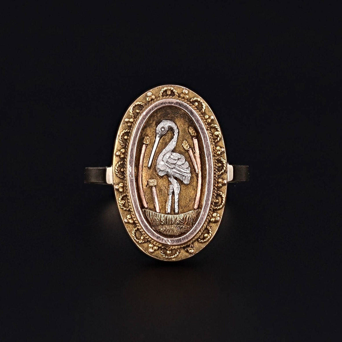 Antique Crane Ring | Bird Ring - Trademark Antiques