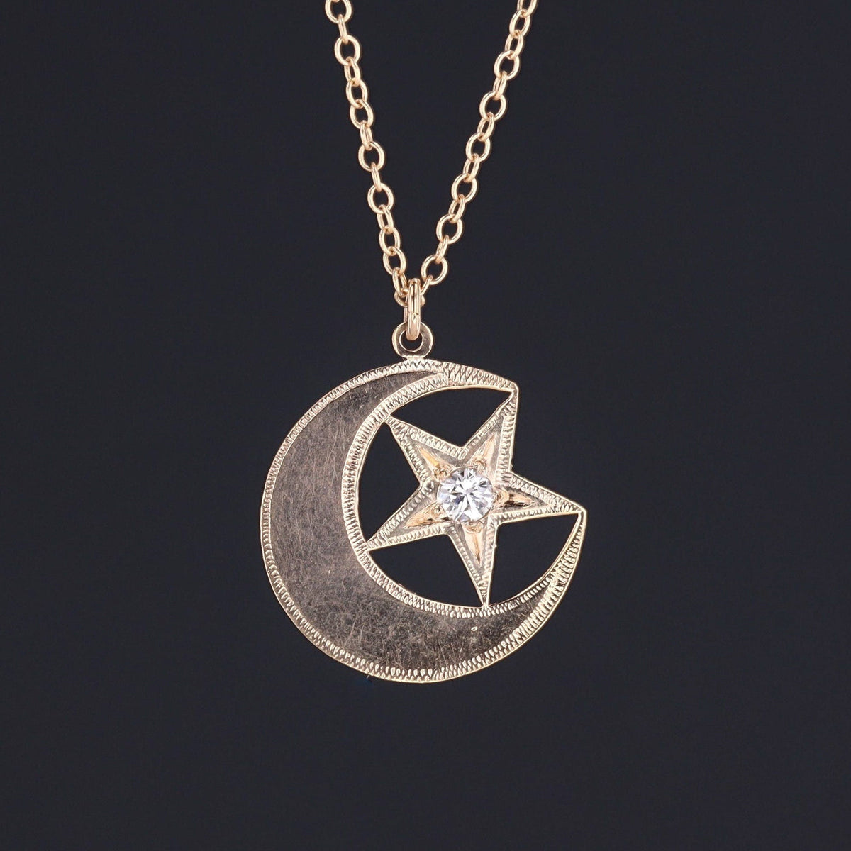 Antique Crescent Conversion Pendant of 14k Gold - Trademark Antiques