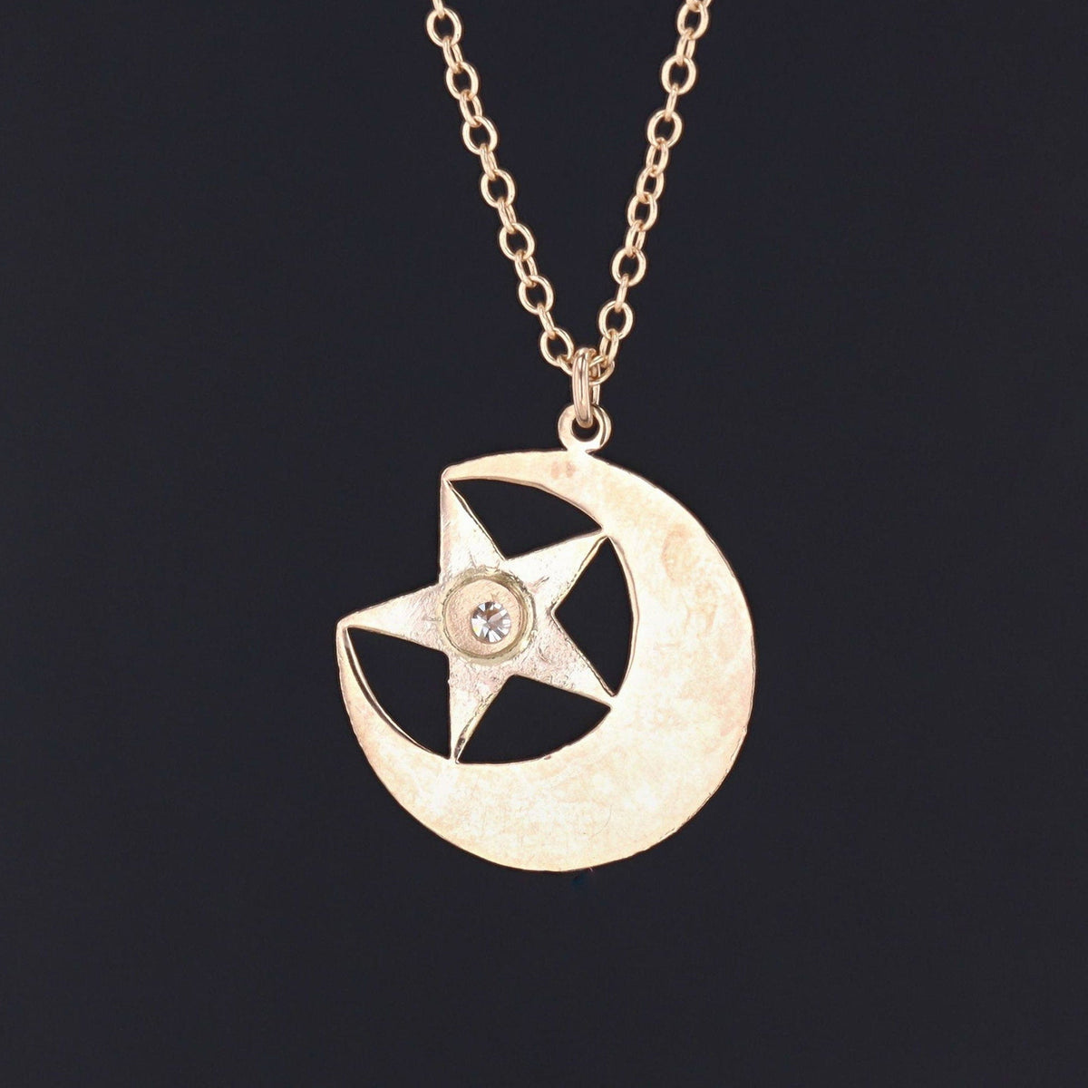 Antique Crescent Conversion Pendant of 14k Gold - Trademark Antiques