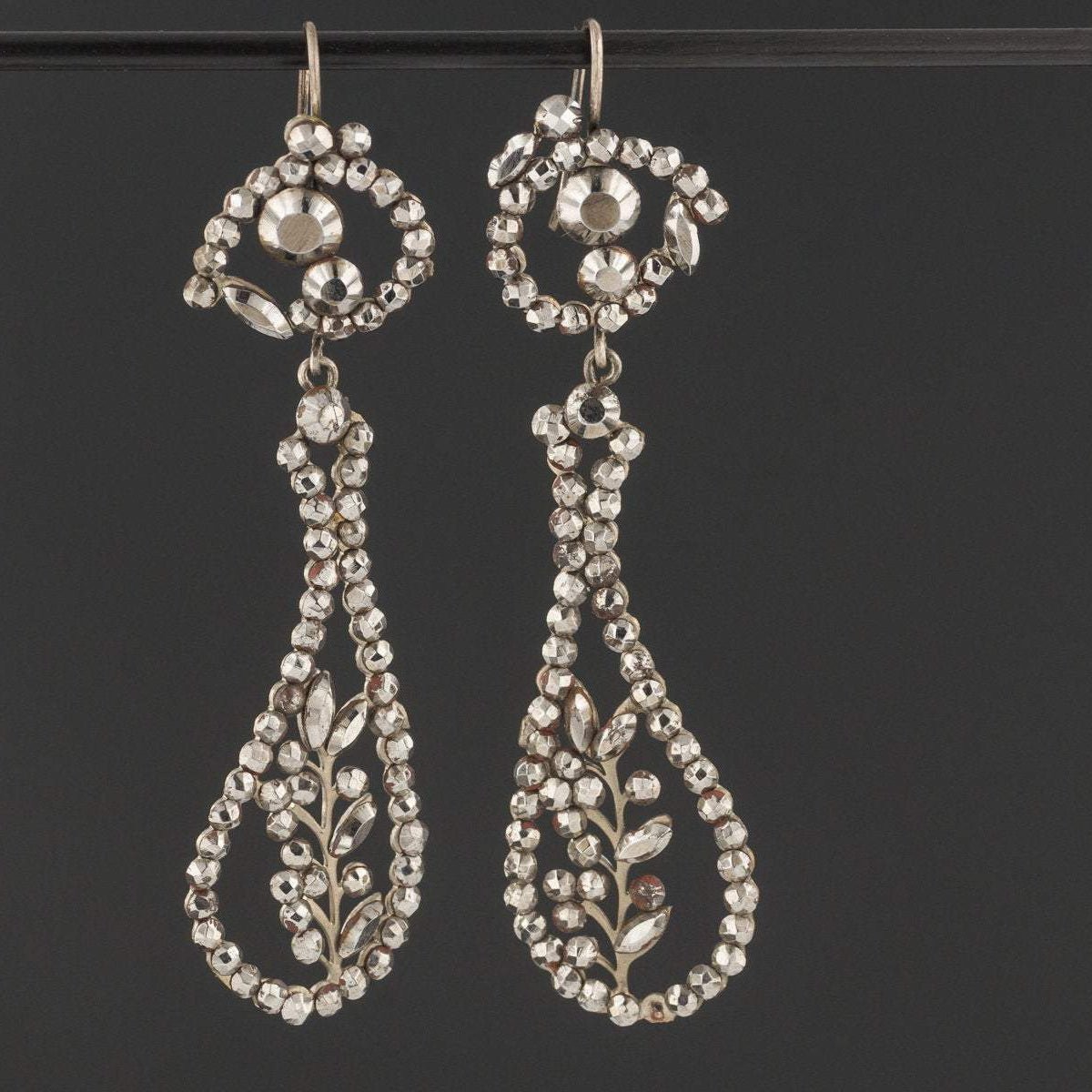 Antique Cut Steel Earrings | Antique Earrings - Trademark Antiques