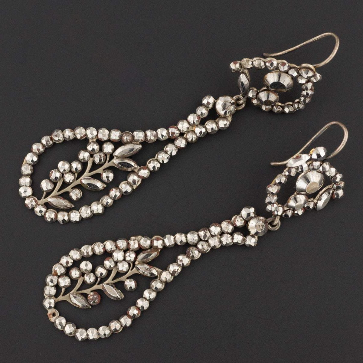 Antique Cut Steel Earrings | Antique Earrings - Trademark Antiques