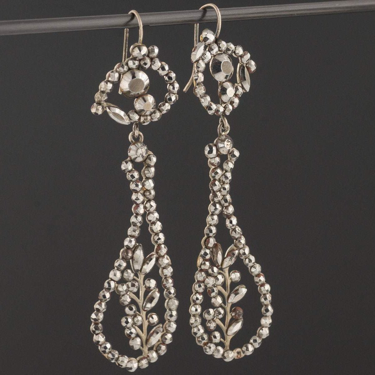 Antique Cut Steel Earrings | Antique Earrings - Trademark Antiques