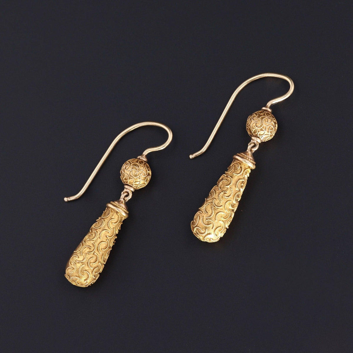 Antique Dangle Earrings of 14k Gold - Trademark Antiques