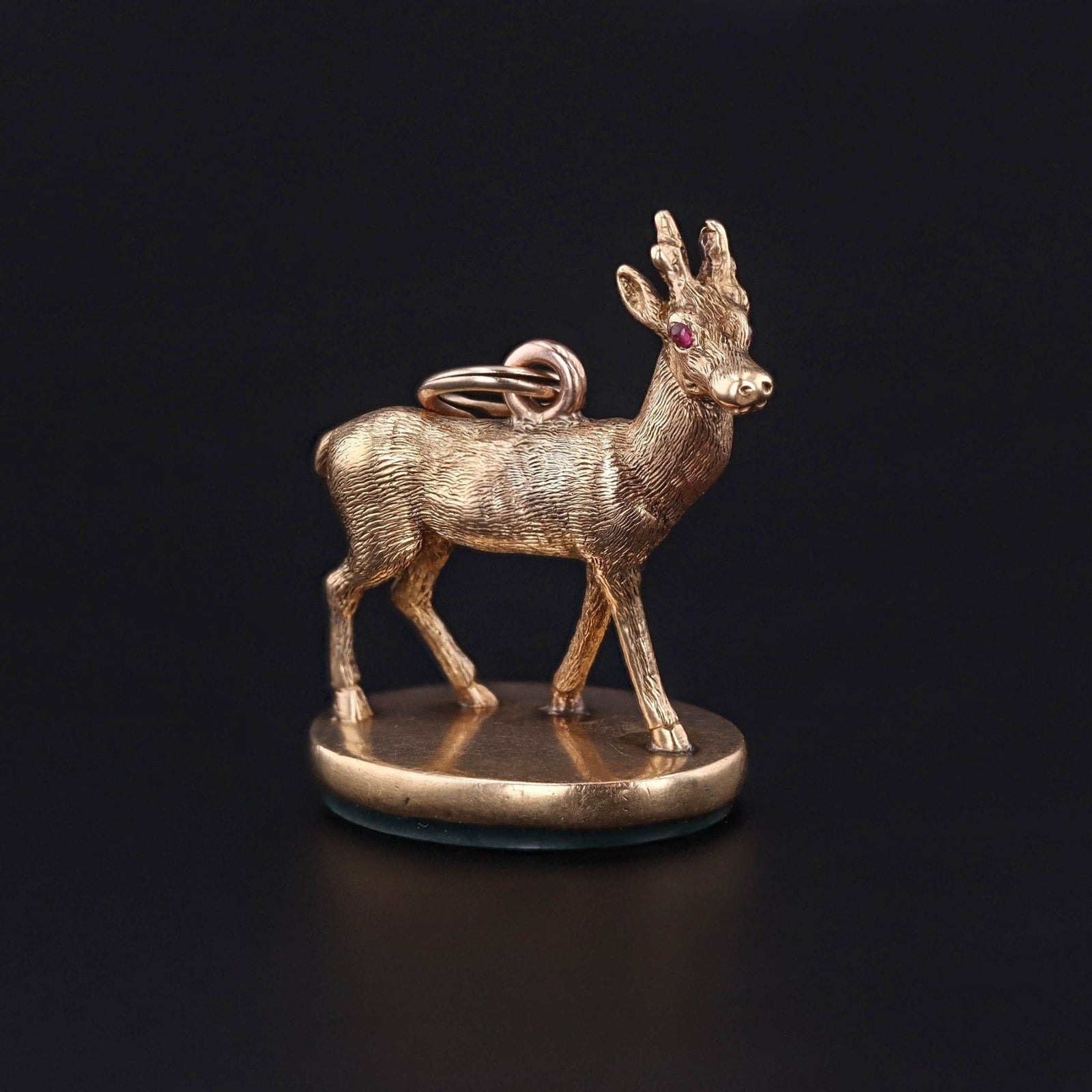 Antique Deer Fob of 18k Gold - Trademark Antiques