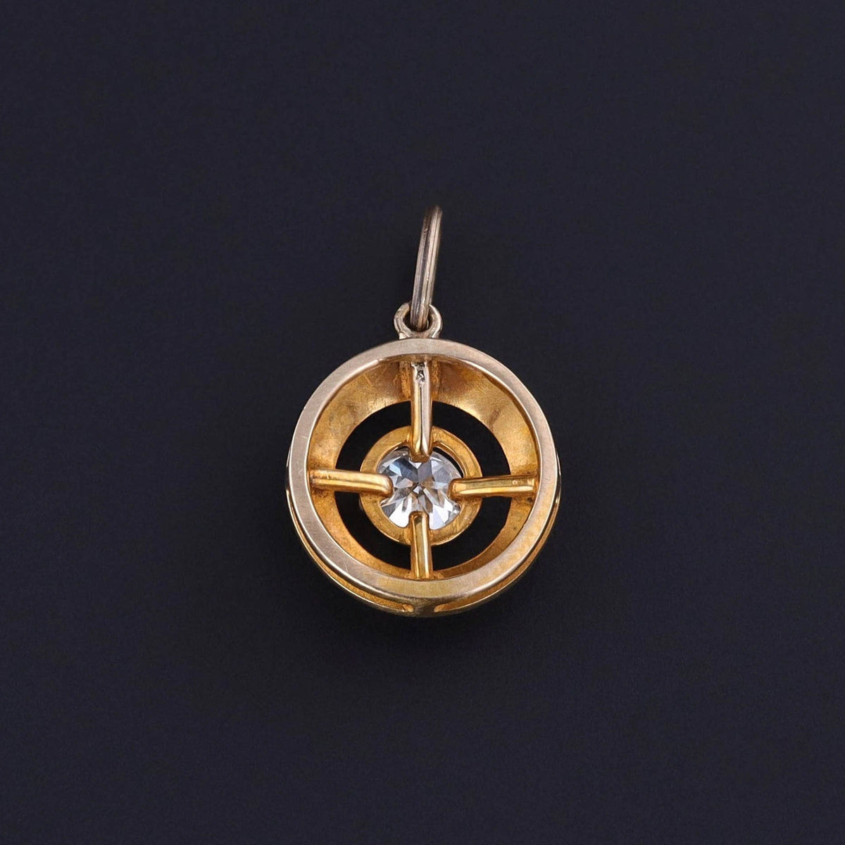 Antique Diamond and Enamel Charm of 14k Gold - Trademark Antiques