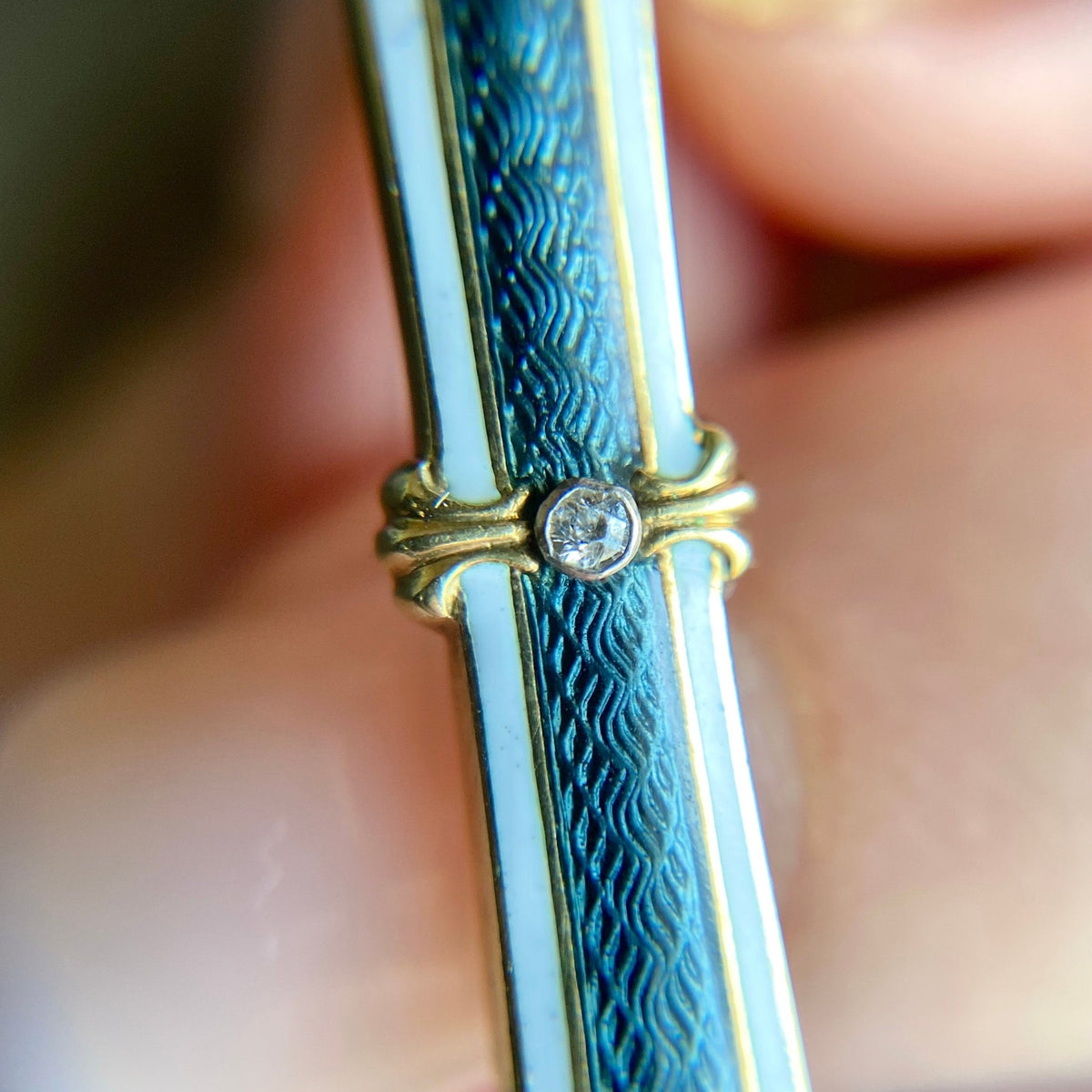 Antique Diamond and Enamel Conversion Earrings of 14k Gold - Trademark Antiques