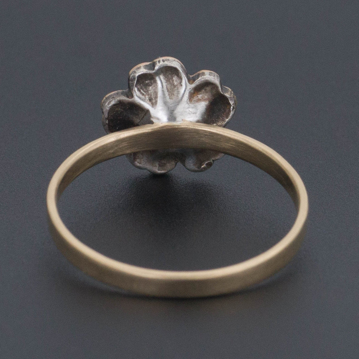 Antique Diamond and Pearl Flower Conversion Ring of 14k Gold and Silver - Trademark Antiques