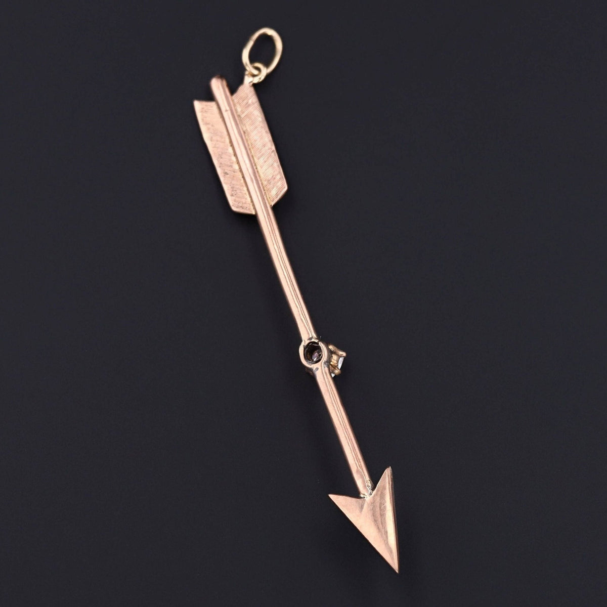 Antique Diamond Arrow Pendant | 14k Gold and Platinum Pendant - Trademark Antiques