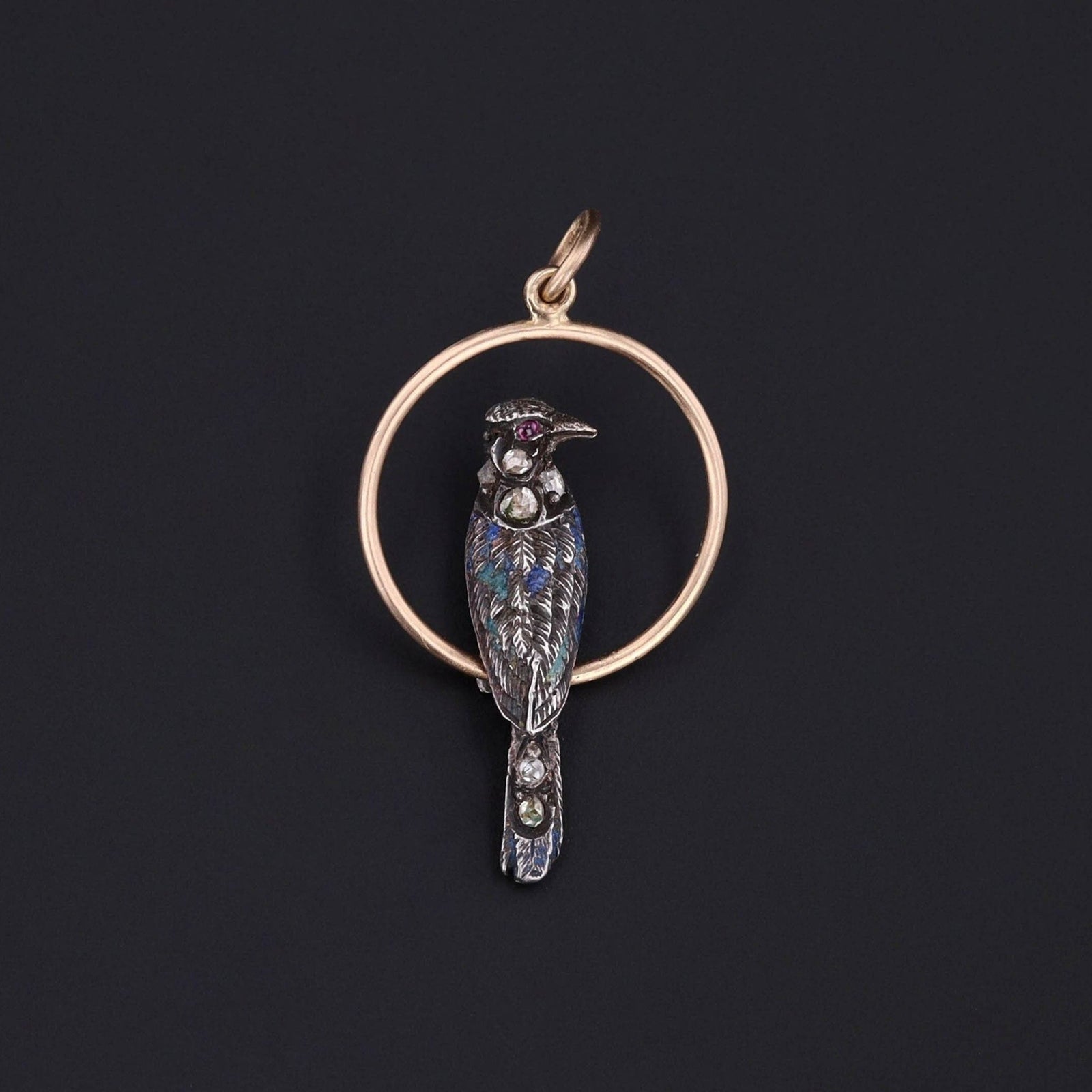 Antique Diamond Bird Conversion Pendant - Trademark Antiques