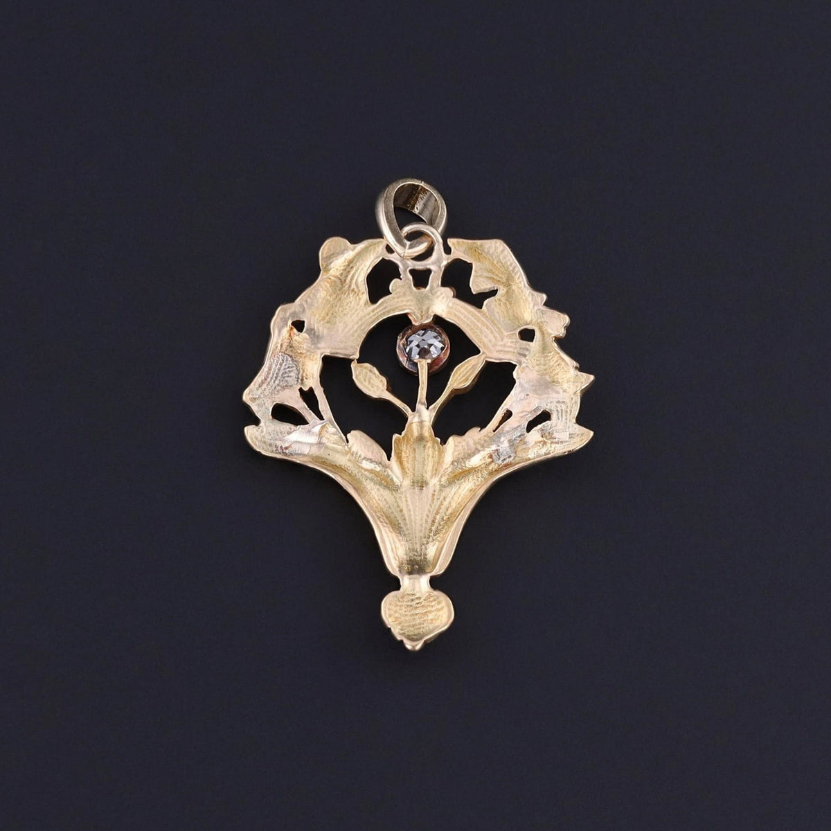 Antique Diamond Bouquet Pendant of 14k Gold - Trademark Antiques