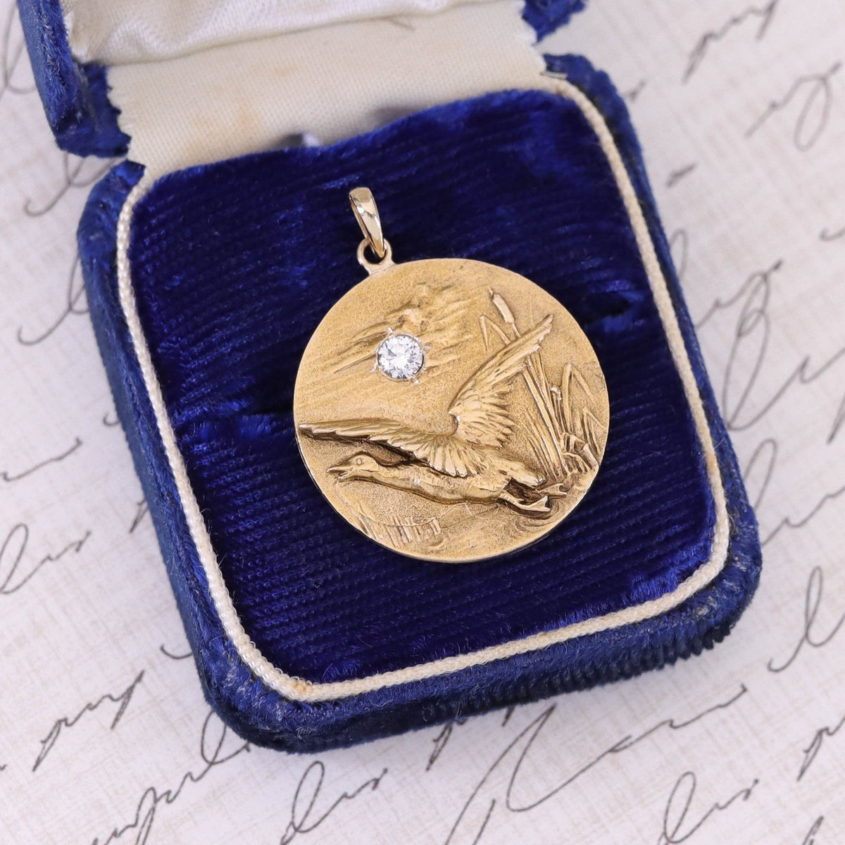 Antique Diamond Duck Conversion Pendant of 14k Gold - Trademark Antiques