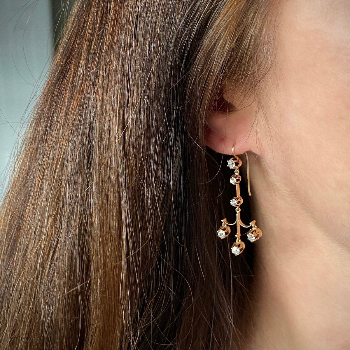 Antique Diamond Earrings | Chandelier Earrings - Trademark Antiques