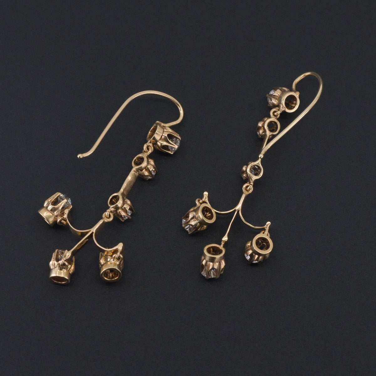 Antique Diamond Earrings | Chandelier Earrings - Trademark Antiques
