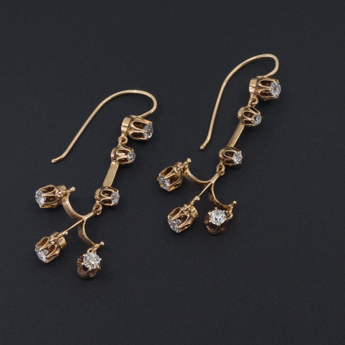 Antique Diamond Earrings | Chandelier Earrings - Trademark Antiques