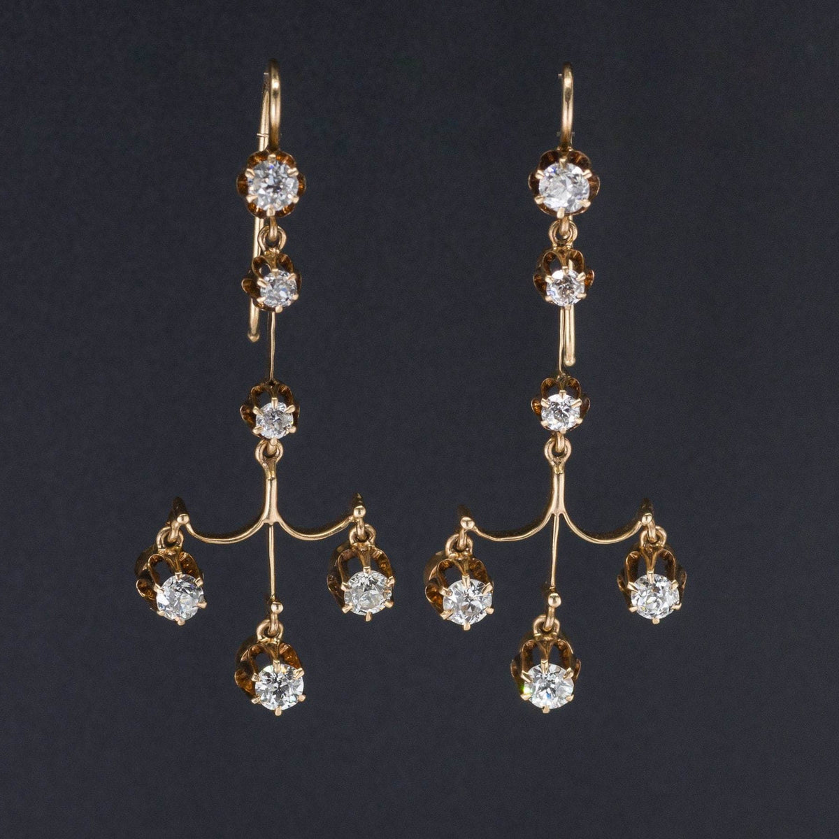 Antique Diamond Earrings | Chandelier Earrings - Trademark Antiques