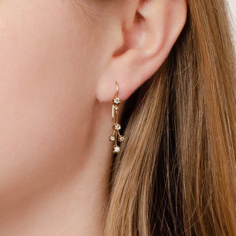 Antique Diamond Earrings | Diamond Chandelier Earrings - Trademark Antiques