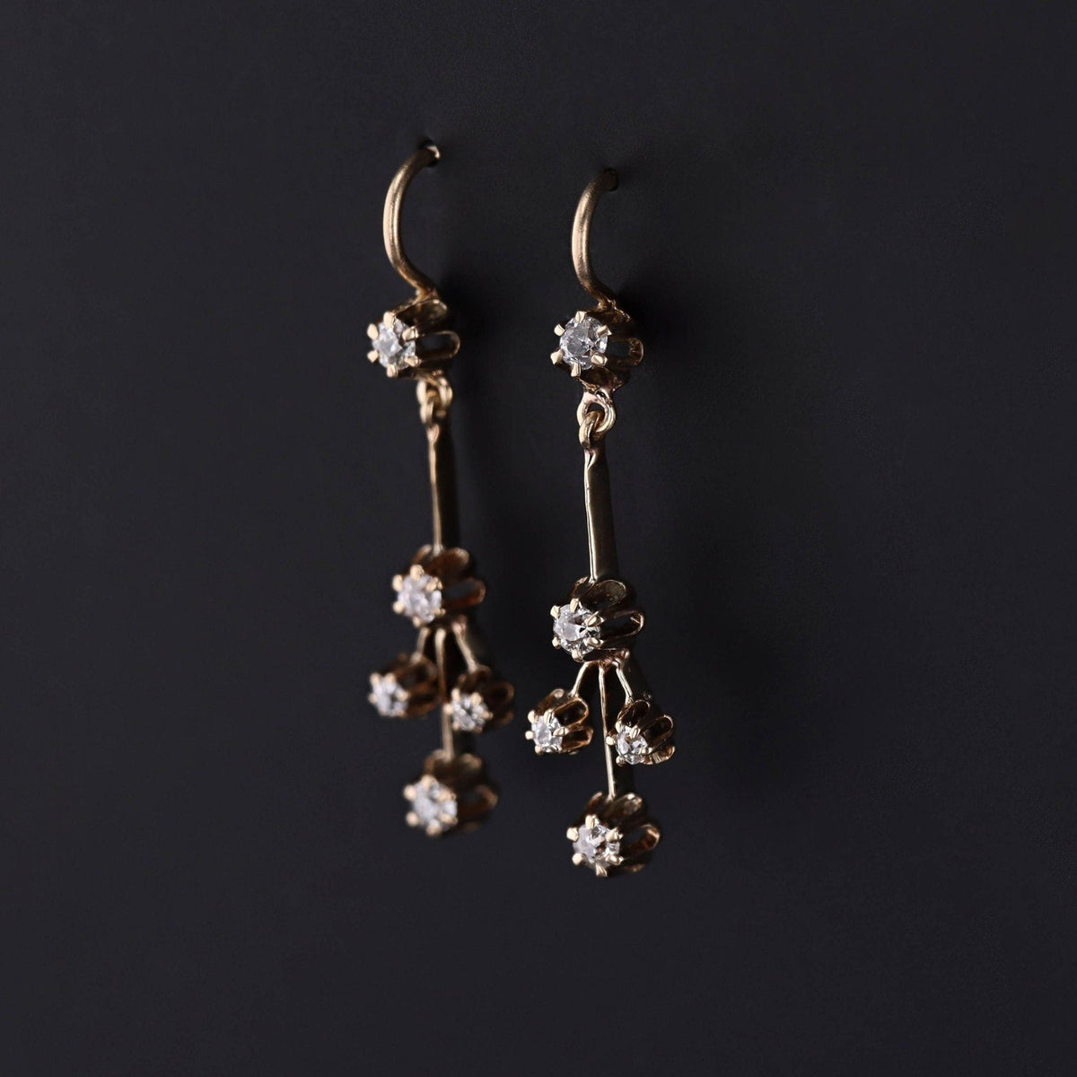 Antique Diamond Earrings | Diamond Chandelier Earrings - Trademark Antiques