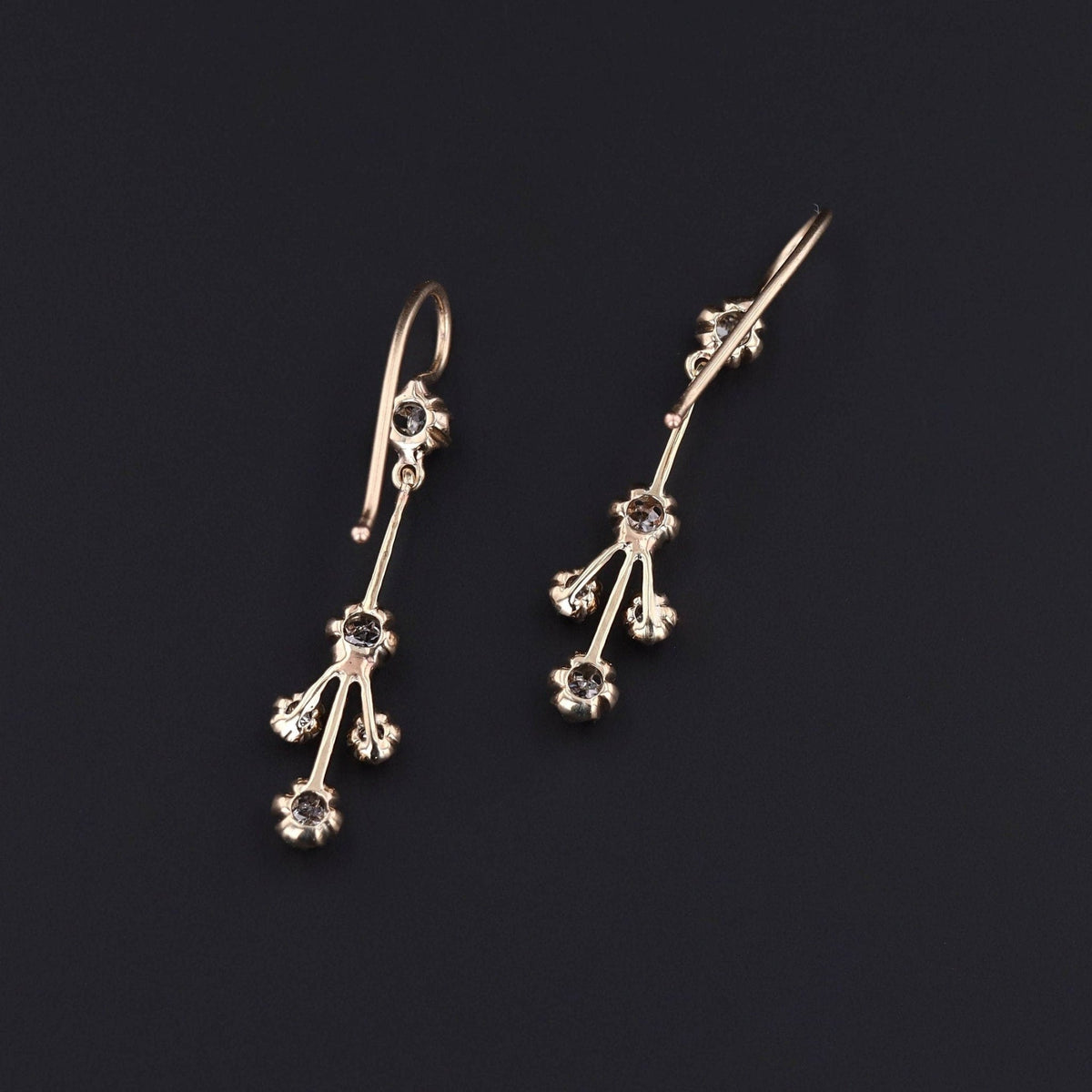 Antique Diamond Earrings | Diamond Chandelier Earrings - Trademark Antiques