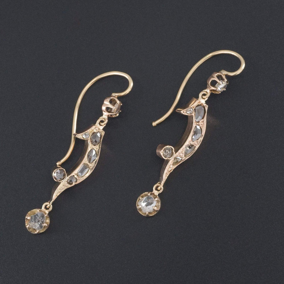 Antique Diamond Earrings | Pin Conversion Earrings - Trademark Antiques