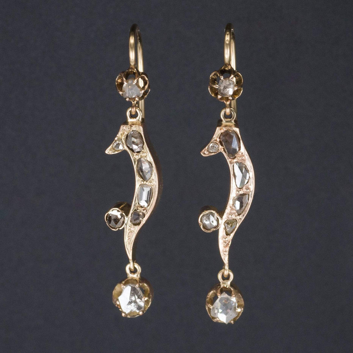Antique Diamond Earrings | Pin Conversion Earrings - Trademark Antiques