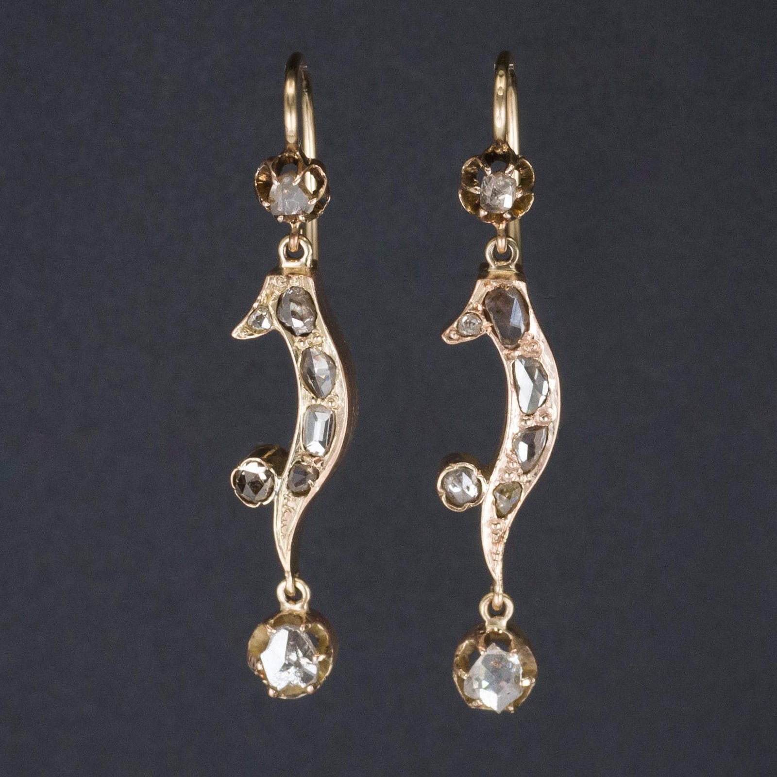 Antique Diamond Earrings | Pin Conversion Earrings - Trademark Antiques