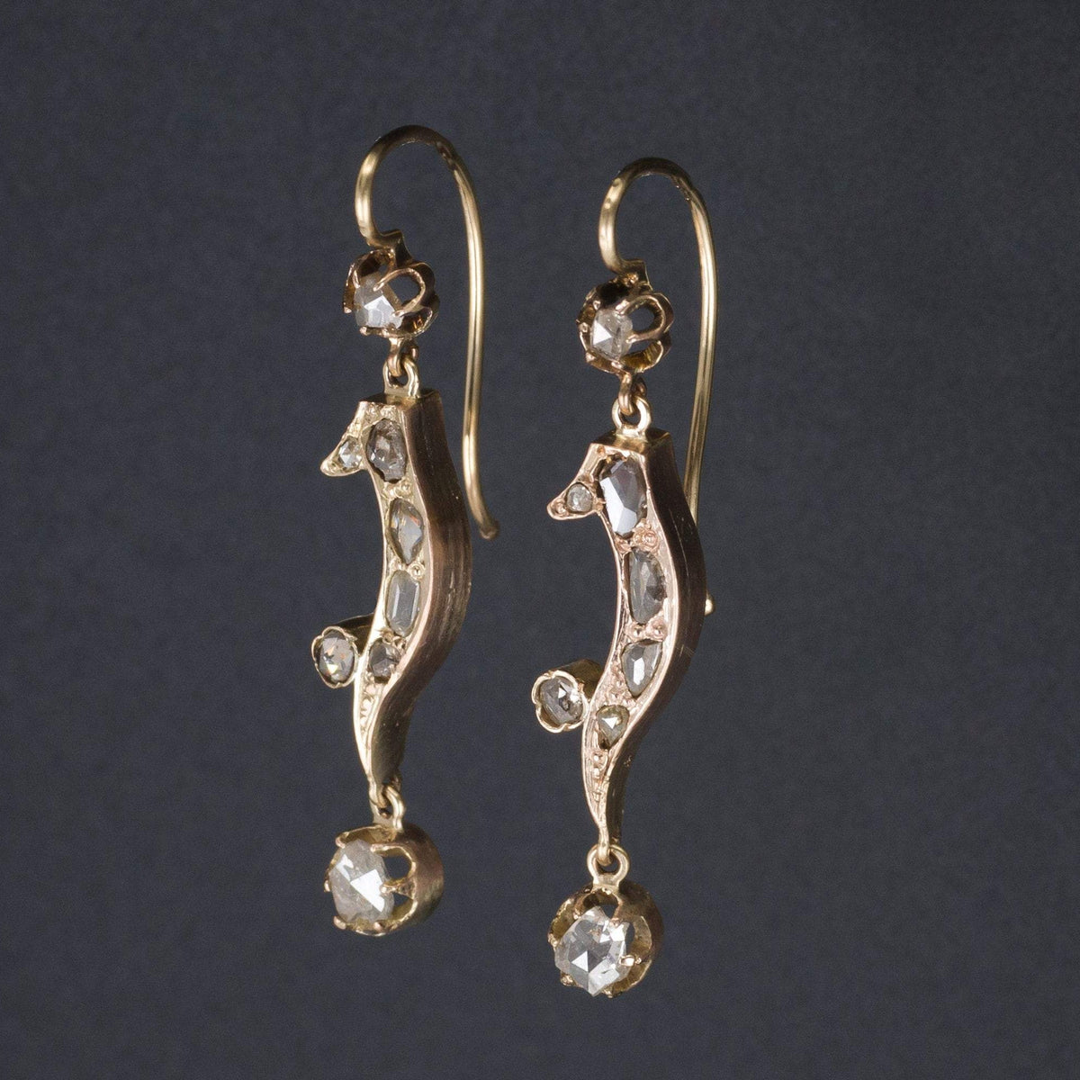 Antique Diamond Earrings | Pin Conversion Earrings - Trademark Antiques