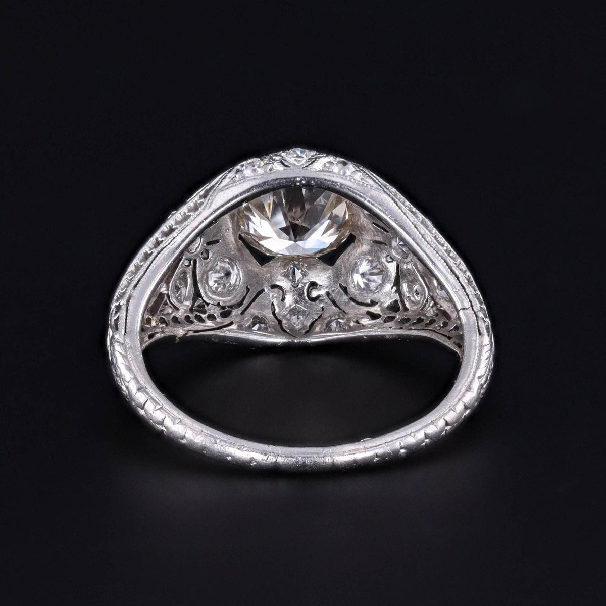 Antique Diamond Engagement Ring in Platinum - Trademark Antiques