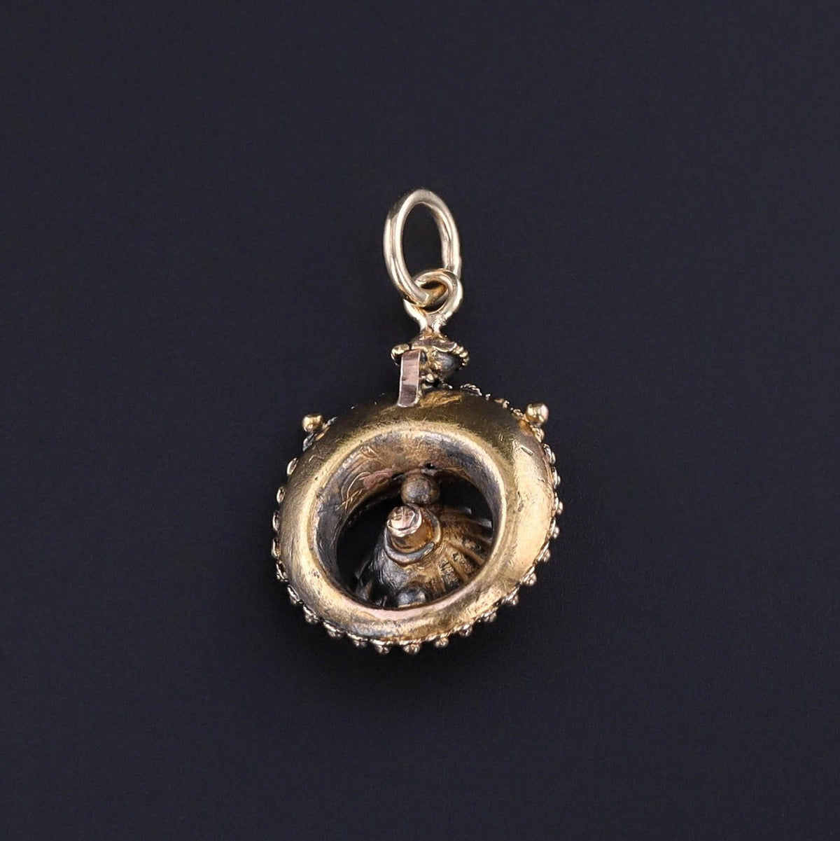 Antique Diamond Etruscan Revival Charm of 10k Gold - Trademark Antiques