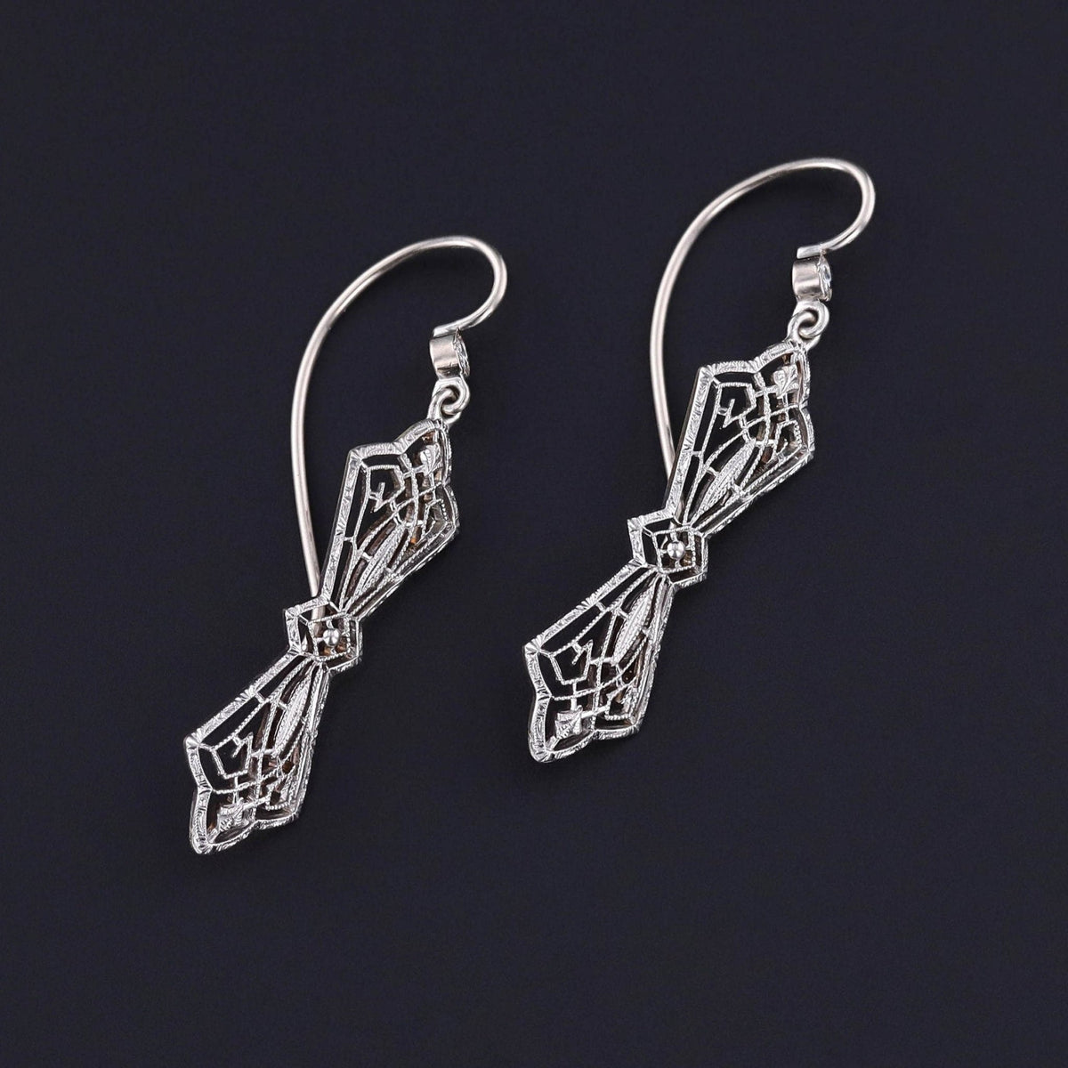 Antique Diamond Filigree Conversion Earrings - Trademark Antiques
