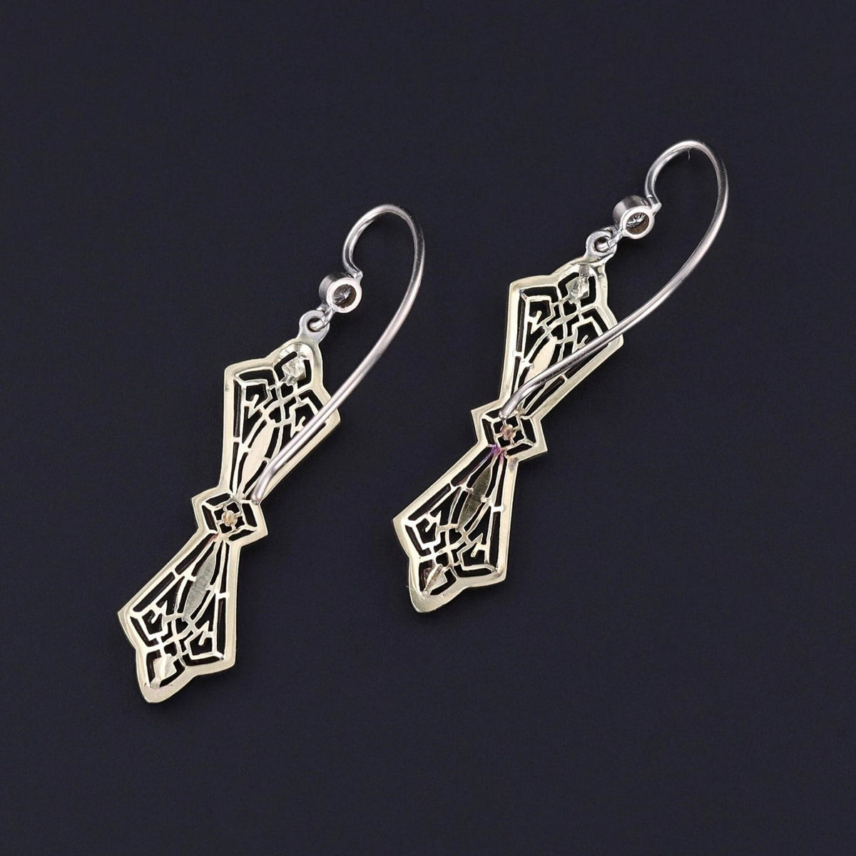 Antique Diamond Filigree Conversion Earrings - Trademark Antiques