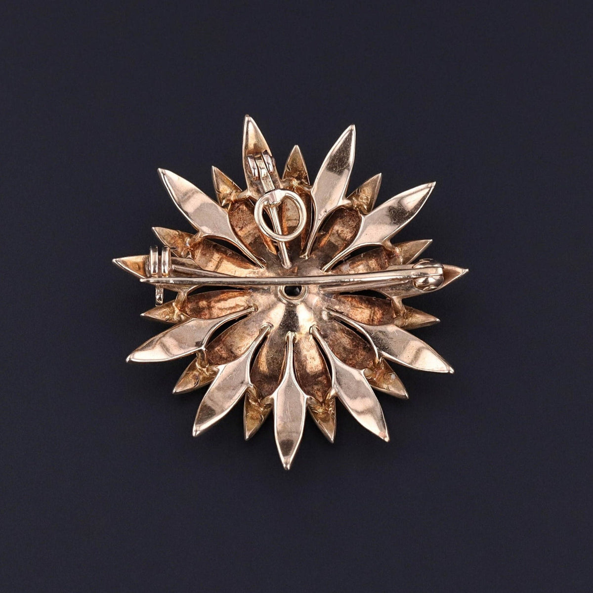 Antique Diamond Flower Brooch or Pendant of 10k Gold - Trademark Antiques
