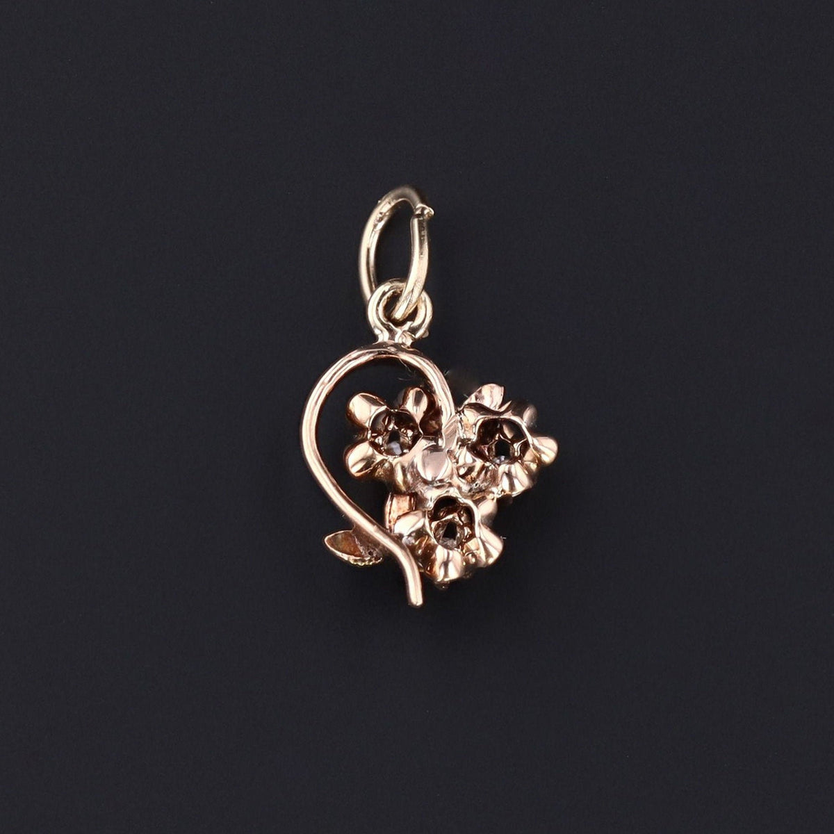 Antique Diamond Flower Charm | Diamond Charm - Trademark Antiques