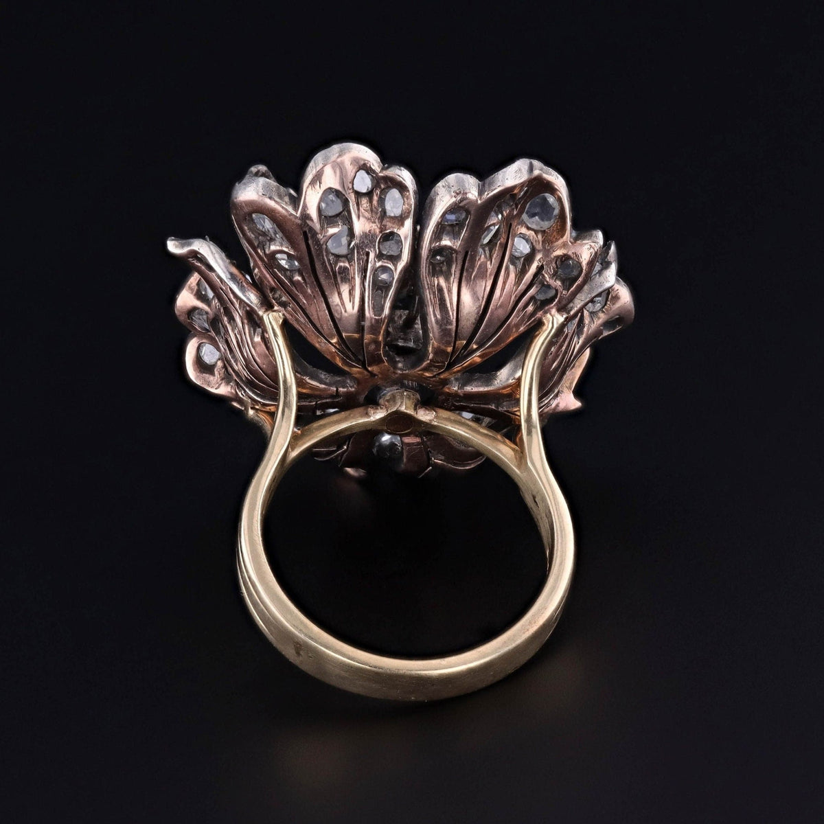 Antique Diamond Flower Conversion Ring - Trademark Antiques